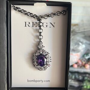 Bomb party The Villain collection Reign Purple and Silver Pendant Necklace